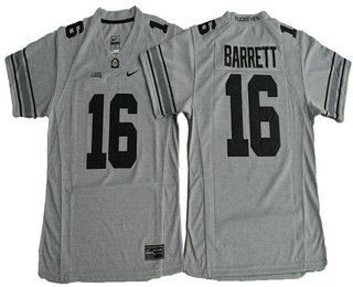 Women's Ohio State Buckeyes #16 J.T. Barrett Gridiron Gray II Limited Stitched College Football Nike NCAA Jersey