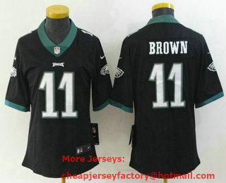 Women's Philadelphia Eagles #11 AJ Brown Black 2022 Vapor Untouchable Stitched NFL Nike Limited Jersey