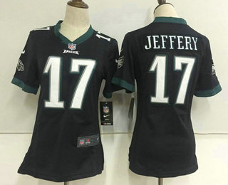 Women's Philadelphia Eagles #17 Alshon Jeffery Black Alternate Stitched NFL Nike Game Jersey