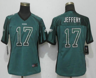 Women's Philadelphia Eagles #17 Alshon Jeffery Green Drift Stitched NFL Nike Fashion Jersey