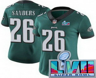 Women's Philadelphia Eagles #26 Miles Sanders Limited Green Super Bowl LVII Vapor Jersey