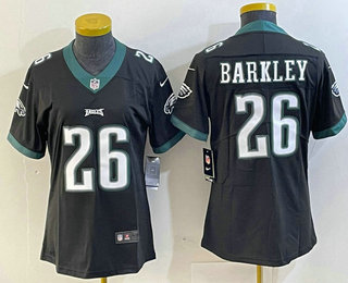 Women's Philadelphia Eagles #26 Saquon Barkley Black Vapor Untouchable Limited Stitched Jersey