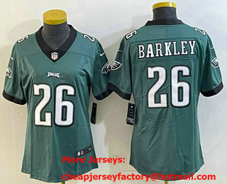 Women's Philadelphia Eagles #26 Saquon Barkley Green Vapor Untouchable Limited Stitched Jersey