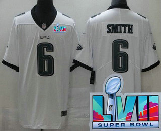 Women's Philadelphia Eagles #6 DeVonta Smith Limited White Super Bowl LVII Vapor Jersey