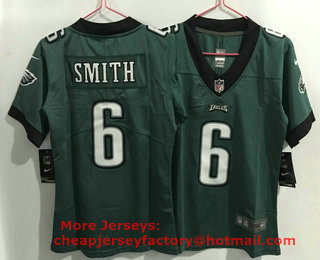 Women's Philadelphia Eagles #6 DeVonta Smith Midnight Green 2021 Vapor Untouchable Stitched NFL Nike Limited Jersey