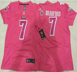 Women's Philadelphia Eagles #7 Sam Bradford Nike Pink Sweetheart Diamond Jersey