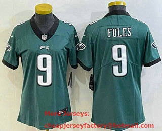 Women's Philadelphia Eagles #9 Nick Foles Green 2022 Vapor Untouchable Stitched NFL Nike Limited Jersey