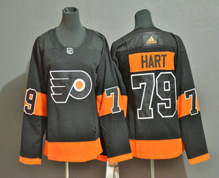Women's Philadelphia Flyers #79 Carter Hart Black Adidas Stitched NHL Jersey