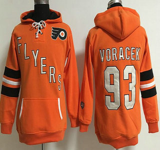Women's Philadelphia Flyers #93 Jakub Voracek Old Time Hockey Orange Hoodie