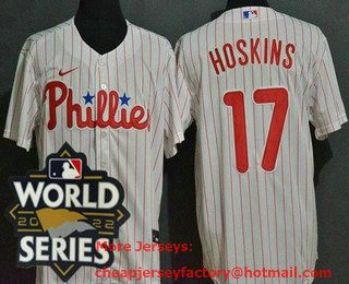 Women's Philadelphia Phillies #17 Rhys Hoskins White 2022 World Series Cool Base Jersey