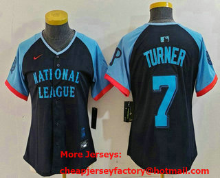 Women's Philadelphia Phillies #7 Trea Turner Navy 2024 All Star Limited Stitched Jersey