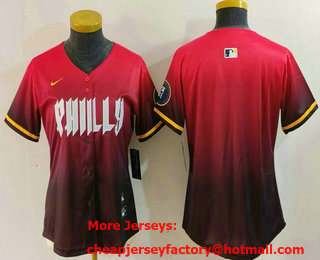 Women's Philadelphia Phillies Blank Red 2024 City Connect Limited Jersey