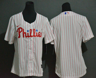 Women's Philadelphia Phillies Blank White Stitched MLB Cool Base Nike Jersey