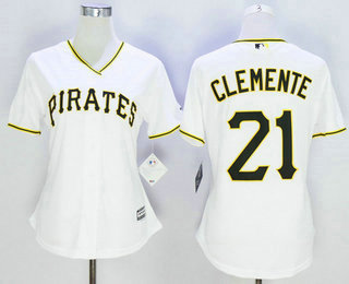 Women's Pittsburgh Pirates #21 Roberto Clemente White 2015 MLB Cool Base Jersey