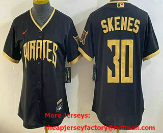 Women's Pittsburgh Pirates #30 Paul Skenes Black 2026 City Connect Stadium Jersey
