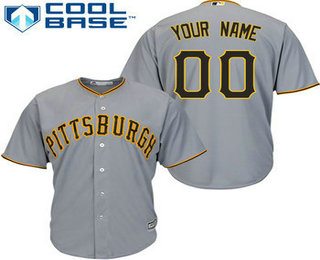 Women's Pittsburgh Pirates Gray Customized Authentic Stitched Jersey