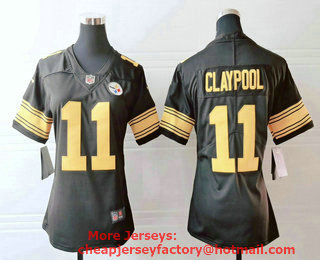 Women's Pittsburgh Steelers #11 Chase Claypool Black 2016 Color Rush Stitched NFL Nike Limited Jersey