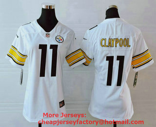 Women's Pittsburgh Steelers #11 Chase Claypool White 2020 Vapor Untouchable Stitched NFL Nike Limited Jersey