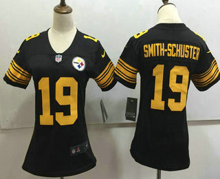Women's Pittsburgh Steelers #19 JuJu Smith-Schuster Black 2016 Color Rush Stitched NFL Nike Limited Jersey