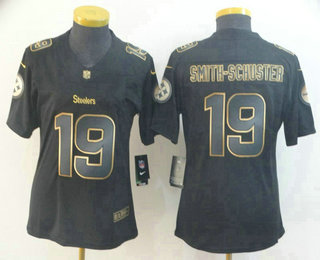 Women's Pittsburgh Steelers #19 JuJu Smith-Schuster Black Gold 2019 Vapor Untouchable Stitched NFL Nike Limited Jersey