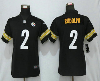 Women's Pittsburgh Steelers #2 Mason Rudolph Black 2017 Vapor Untouchable Stitched NFL Nike Limited Jersey