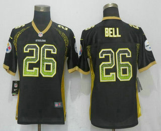 Women's Pittsburgh Steelers #26 Le'Veon Bell Black Drift Stitched NFL Nike Fashion Jersey
