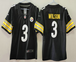 Women's Pittsburgh Steelers #3 Russell Wilson Black Vapor Untouchable Limited Stitched Jersey