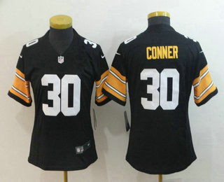 Women's Pittsburgh Steelers #30 James Conner Black NEW 2018 Vapor Untouchable Stitched NFL Nike Limited Jersey