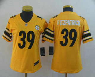 Women's Pittsburgh Steelers #39 Minkah Fitzpatrick Gold 2019 Inverted Legend Stitched NFL Nike Limited Jersey