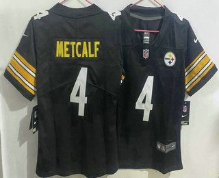 Women's Pittsburgh Steelers #4 DK Metcalf Limited Black Vapor Jersey