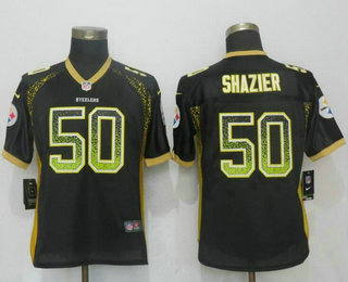 Women's Pittsburgh Steelers #50 Ryan Shazier Black Drift Stitched NFL Nike Fashion Jersey