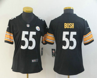 Women's Pittsburgh Steelers #55 Devin Bush Black 2019 Vapor Untouchable Stitched NFL Nike Limited Jersey