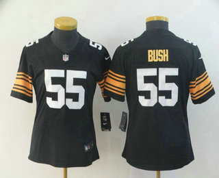 Women's Pittsburgh Steelers #55 Devin Bush Black 2019 Vapor Untouchable Stitched NFL Nike Throwback Limited Jersey