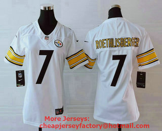 Women's Pittsburgh Steelers #7 Ben Roethlisberger White 2017 Vapor Untouchable Stitched NFL Nike Limited Jersey