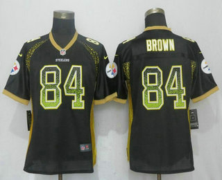 Women's Pittsburgh Steelers #84 Antonio Brown Black Drift Stitched NFL Nike Fashion Jersey