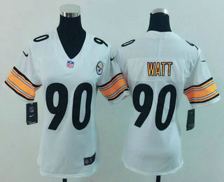 Women's Pittsburgh Steelers #90 T. J. Watt White 2017 Vapor Untouchable Stitched NFL Nike Limited Jersey