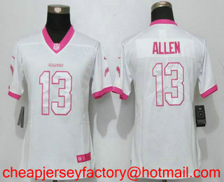 Women's San Diego Chargers #13 Keenan Allen White Pink 2016 Color Rush Fashion NFL Nike Limited Jersey