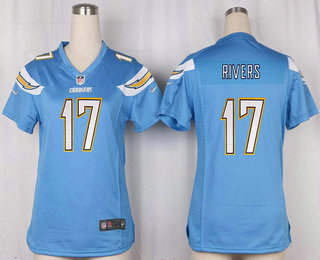 Women's San Diego Chargers #17 Philip Rivers Light Blue Alternate Stitched NFL Nike Game Jersey