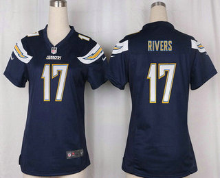 Women's San Diego Chargers #17 Philip Rivers Navy Blue Team Color Stitched NFL Nike Game Jersey