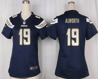 Women's San Diego Chargers #19 Lance Alworth Navy Blue Team Color Stitched NFL Nike Game Jersey