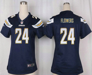 Women's San Diego Chargers #24 Brandon Flowers Navy Blue Team Color Stitched NFL Nike Game Jersey