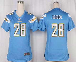 Women's San Diego Chargers #28 Melvin Gordon Light Blue Alternate Stitched NFL Nike Game Jersey