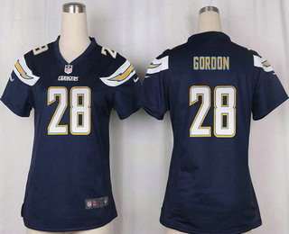 Women's San Diego Chargers #28 Melvin Gordon Navy Blue Team Color Stitched NFL Nike Game Jersey