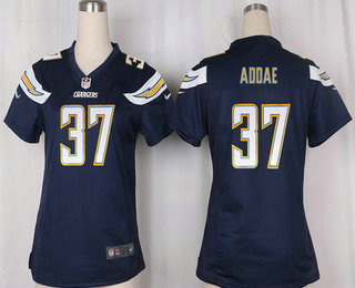 Women's San Diego Chargers #37 Jahleel Addae Navy Blue Team Color Stitched NFL Nike Game Jersey