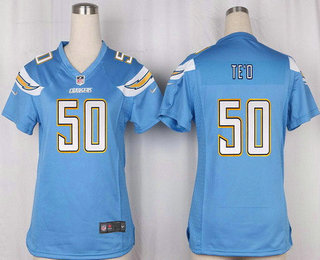 Women's San Diego Chargers #50 Manti Te'o Light Blue Alternate Stitched NFL Nike Game Jersey