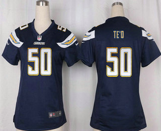 Women's San Diego Chargers #50 Manti Te'o Navy Blue Team Color Stitched NFL Nike Game Jersey