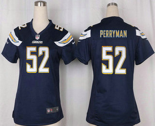 Women's San Diego Chargers #52 Denzel Perryman Navy Blue Team Color Stitched NFL Nike Game Jersey