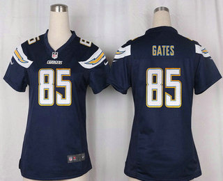 Women's San Diego Chargers #85 Antonio Gates Navy Blue Team Color Stitched NFL Nike Game Jersey
