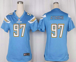 Women's San Diego Chargers #97 Jeremiah Attaochu Light Blue Alternate Stitched NFL Nike Game Jersey