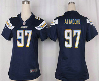 Women's San Diego Chargers #97 Jeremiah Attaochu Navy Blue Team Color Stitched NFL Nike Game Jersey
